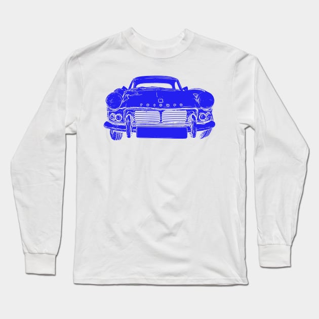 Triumph Spitfire 4 Mk2 1960s classic car blue inversion Long Sleeve T-Shirt by soitwouldseem